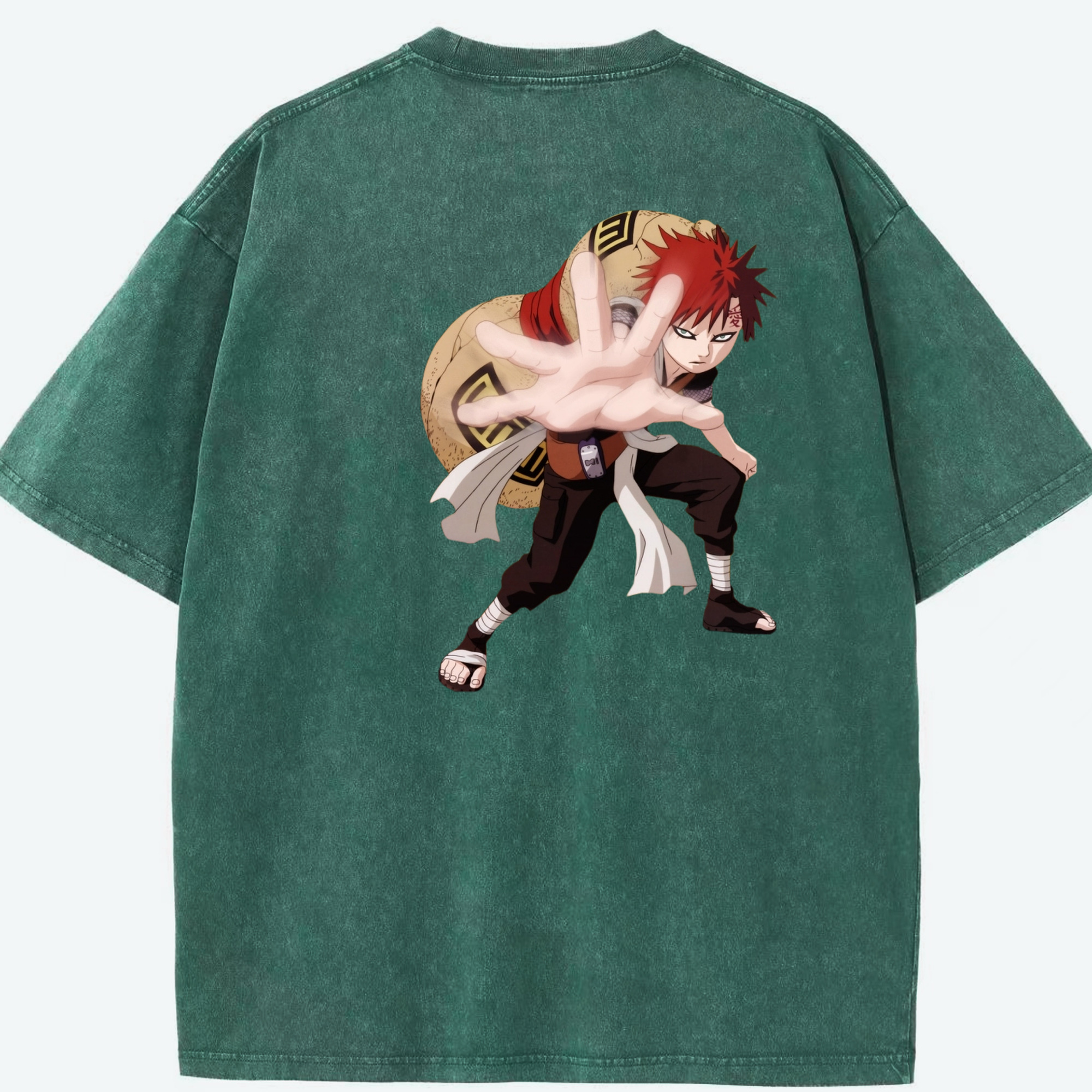 （画像用） NARUTO -ナルト- ガアラ Gaara 綿100% ヴィンテージ風 半袖Tシャツ（背面プリント）